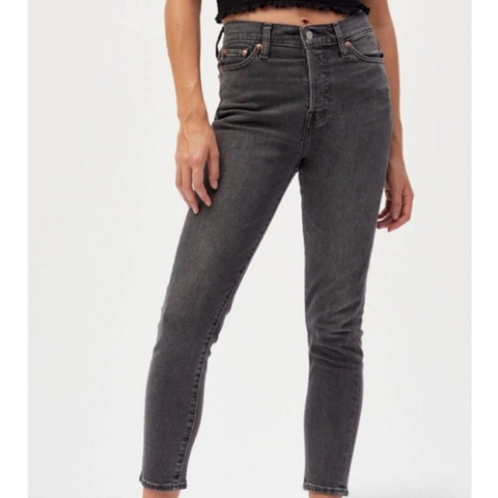 Levis Wedgie Skinny Denim Jean Washed Black Sz 26 NWT